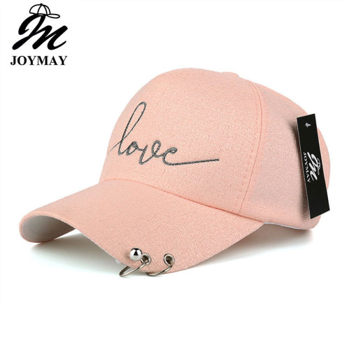 JOYMAY  New arrival high quality snapback cap iron hoop bead on visor love embroidery hat for women baseball cap  B421