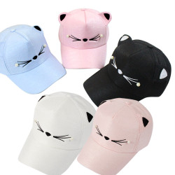 Sleeper #501 2019 NEW FASHION Spring Fashion Tide Pearl Wild Cute Student Cat Ears Visor Baseball Cap girls casual Free Shipping