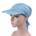 Sleeper #501 2019 NEW FASHION Women India Muslim Retro Floral Cotton Towel Cap Brim Turban Baseball Hat Wrap hot Free Shipping