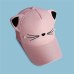 Snapback Cute Cat Ears Pink Adult Net Baseball Cap Summer Women's hats 2018 Brand Lovely Cartoon Adjustable Girl Mesh Cap Gift