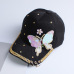 Summer Plain Cotton Women Metal Baseball Cap Snapback Hip Hop Caps 2018 Casual Butterfly Sequins Baseball Caps Hats