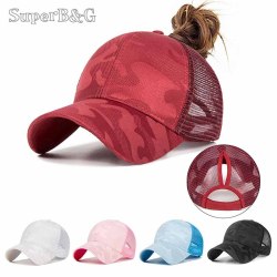 SuperB&G Women's Ponytail Baseball Cap Summer Mesh Baseball Cap Ladies Snapback Hat Female Brand Baseball Hat bone Dropshipping