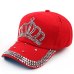 VONRU Brand New Crown Rhinestone Baseball Caps Fashion Jean Hat Hip Hop Women Denim Baseball Cap Sun Hat