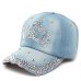 VONRU Brand New Crown Rhinestone Baseball Caps Fashion Jean Hat Hip Hop Women Denim Baseball Cap Sun Hat