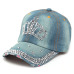 VONRU Brand New Crown Rhinestone Baseball Caps Fashion Jean Hat Hip Hop Women Denim Baseball Cap Sun Hat