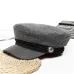 Winter Berets Hats For Women Octagonal Cap Wool Button Rope Visor Baseball Caps Female Casual Streetwear Baker's Boy Hat Gorras