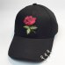 Women Baseball caps Summer flower girl Rose Snapback Hip Hop Flat Hat female cotton blend casquette Gorras Casual Cap embroider