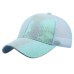 Women Girl Ponytail Baseball Cap Sequins Shiny Messy Bun Snapback Hat Ladies Sports Caps Summer Mesh Hat Female Hip Hop Caps