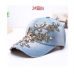 Women's Baseball Cap Diamond Painting Embroidery Flower Denim Snapback Hats Jeans Woman Female Cap Cowboy Summer Sun Hat