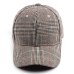 Women's Vintage Tweed Outfit Baseball Cap Plaid Pattern Curved Brim Adjustable Buckle Khaki Grey