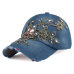 [YARBUU] Brand baseball cap with Flower canvas Snapback caps for women Female cap hat high quality Rhinestone Denim cap