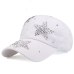 [YARBUU] new brand baseball caps high quality Rhinestone cap with three stars Snapback Casquette hat for women Lady solid color