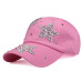 [YARBUU] new brand baseball caps high quality Rhinestone cap with three stars Snapback Casquette hat for women Lady solid color