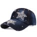 [YARBUU] new brand baseball caps high quality Rhinestone cap with three stars Snapback Casquette hat for women Lady solid color