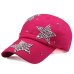 [YARBUU] new brand baseball caps high quality Rhinestone cap with three stars Snapback Casquette hat for women Lady solid color