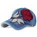 [YARBUU]Brand denim Baseball Cap with red Rose women casual snapback hat new fashion solid jeans caps summer sun lady girl hats