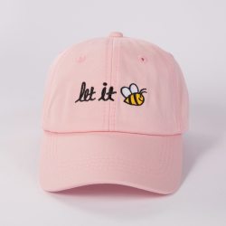 embroidery dad hat text let it bee men women's summer baseball caps snapback cool curved bill hip hop hat white pink black