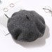 100% Pure Wool Beret Hat for Women Fashion British Style Solid Color Winter Beret Hats Women Flat Cap Girl Felt Berets