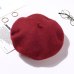 100% Pure Wool Beret Hat for Women Fashion British Style Solid Color Winter Beret Hats Women Flat Cap Girl Felt Berets