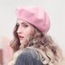 100% Pure Wool Beret Hat for Women Fashion British Style Solid Color Winter Beret Hats Women Flat Cap Girl Felt Berets