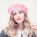 100% Pure Wool Beret Hat for Women Fashion British Style Solid Color Winter Beret Hats Women Flat Cap Girl Felt Berets