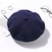 100% Pure Wool Beret Hat for Women Fashion British Style Solid Color Winter Beret Hats Women Flat Cap Girl Felt Berets