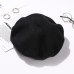 100% Pure Wool Beret Hat for Women Fashion British Style Solid Color Winter Beret Hats Women Flat Cap Girl Felt Berets