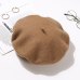 100% Pure Wool Beret Hat for Women Fashion British Style Solid Color Winter Beret Hats Women Flat Cap Girl Felt Berets