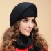 2017 New Fashion Women Beret Hat For Women Beanie Female Cap Flower French Trilby Wool Soft Stewardess Hat gorras planas