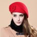 2017 New Fashion Women Beret Hat For Women Beanie Female Cap Flower French Trilby Wool Soft Stewardess Hat gorras planas