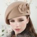 2017 New Fashion Women Beret Hat For Women Beanie Female Cap Flower French Trilby Wool Soft Stewardess Hat gorras planas