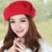 2018 New Womens Winter Hat Beret Female Wool Cotton Blend Cap 16 Color New Woman Hats Caps Black White Gray Pink Boinas De Mujer