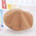 2018 winter Cheap 100% Wool Solid Color Beret Caps Female Bonnet Women caps Lady Painter All Matched Warm Walking Hat Wholesale