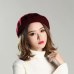 2018 winter Cheap 100% Wool Solid Color Beret Caps Female Bonnet Women caps Lady Painter All Matched Warm Walking Hat Wholesale