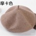 2018 winter Cheap 100% Wool Solid Color Beret Caps Female Bonnet Women caps Lady Painter All Matched Warm Walking Hat Wholesale