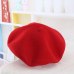 2018 winter Cheap 100% Wool Solid Color Beret Caps Female Bonnet Women caps Lady Painter All Matched Warm Walking Hat Wholesale