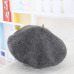 2018 winter Cheap 100% Wool Solid Color Beret Caps Female Bonnet Women caps Lady Painter All Matched Warm Walking Hat Wholesale