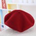 2018 winter Cheap 100% Wool Solid Color Beret Caps Female Bonnet Women caps Lady Painter All Matched Warm Walking Hat Wholesale