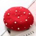 2019  Wool Women Winter berets Luxury pearl rivet Vintage Cashmere Female Warm Vogue beret Hats Girls Flat cap beret for women