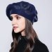 Bonnet Femme Women Beret Cotton Wool Brand New Knitted Fashion Flower Autumn 2019 Winter Hats For Women Caps  #MZ741