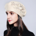 Bonnet Femme Women Beret Cotton Wool Brand New Knitted Fashion Flower Autumn 2019 Winter Hats For Women Caps  #MZ741