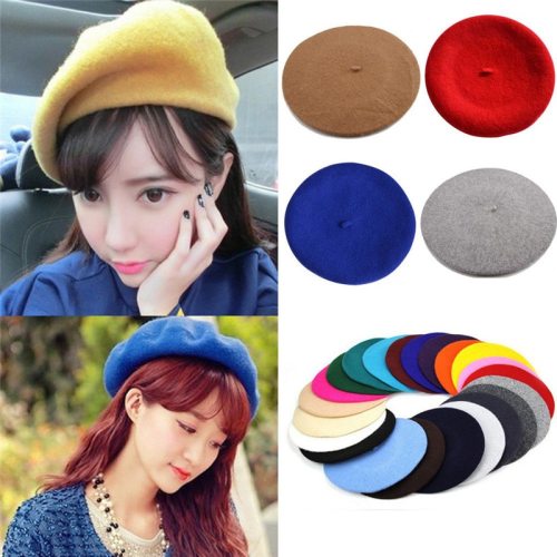 French Style Slouchy Wool Felt Beret Women Fashion British Chic Girls Beret Hat Lady Solid Color Winter Hats Women Dropshipping