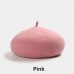 Hot Sell 2018 Cheap Fashion New Women Wool Solid Color Beret Female Bonnet Caps Winter All Matched Warm Walking Hat Cap 17 Color