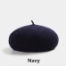 Hot Sell 2018 Cheap Fashion New Women Wool Solid Color Beret Female Bonnet Caps Winter All Matched Warm Walking Hat Cap 17 Color