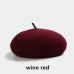 Hot Sell 2018 Cheap Fashion New Women Wool Solid Color Beret Female Bonnet Caps Winter All Matched Warm Walking Hat Cap 17 Color