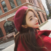 Hot Sell 2018 Cheap Fashion New Women Wool Solid Color Beret Female Bonnet Caps Winter All Matched Warm Walking Hat Cap 17 Color