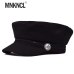 MNKNCL 2018 New Fashion Black Hat Cap Women Casual Streetwear Rope Flat Cap Elegant Solid Autumn Winter Warm Beret Hat Female