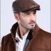 Men's outdoor leather hat winter Berets male warm Ear protection cap 100% genuine leather dad hat wholesale Leisure bone