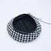 New autumn winter Plaid Beret Hats For Women French Berets Fashion Female Houndstooth Berets Black Berets With Adjustable Rope