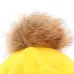New painter beret outdoor artist hats autumn and winter new warm knit caps solid color fashion raccoon fur pom-pom vintage beret